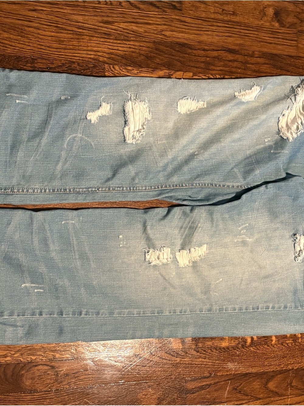 Seven7 Light Blue Distressed Relaxed Fit Men’s Jeans